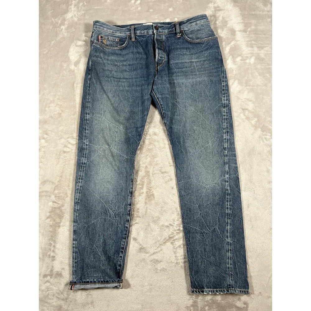 Todd Snyder Selvedge Jeans Mens 36x32 Distressed Denim Slim Fit Button Fly USA